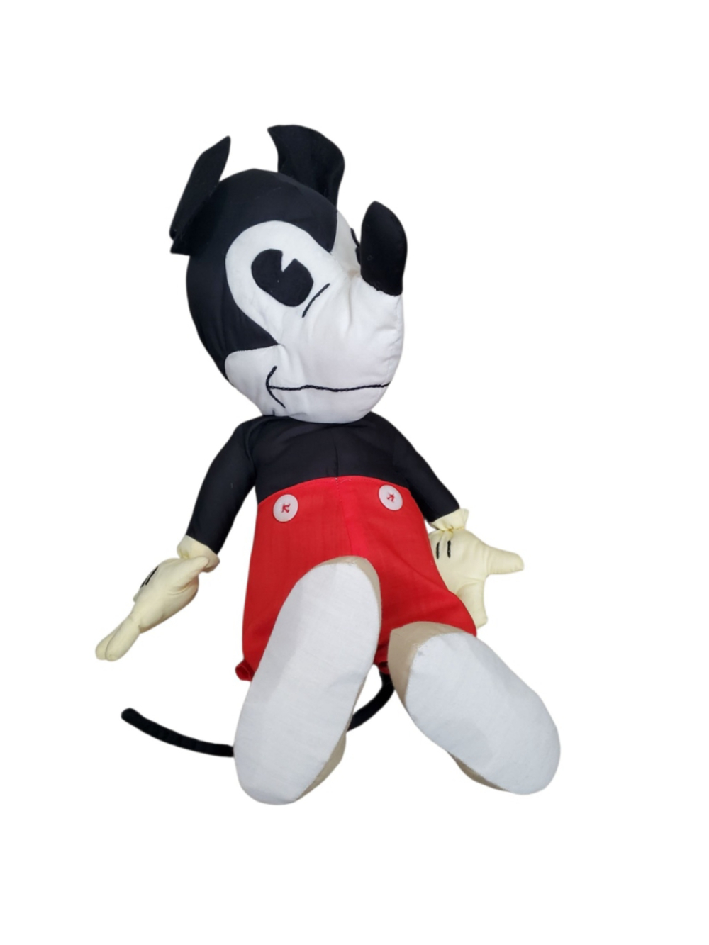 Antique 30s Disney Mickey Mouse McCall Pattern Plush Doll Pie Eye Wire Armature